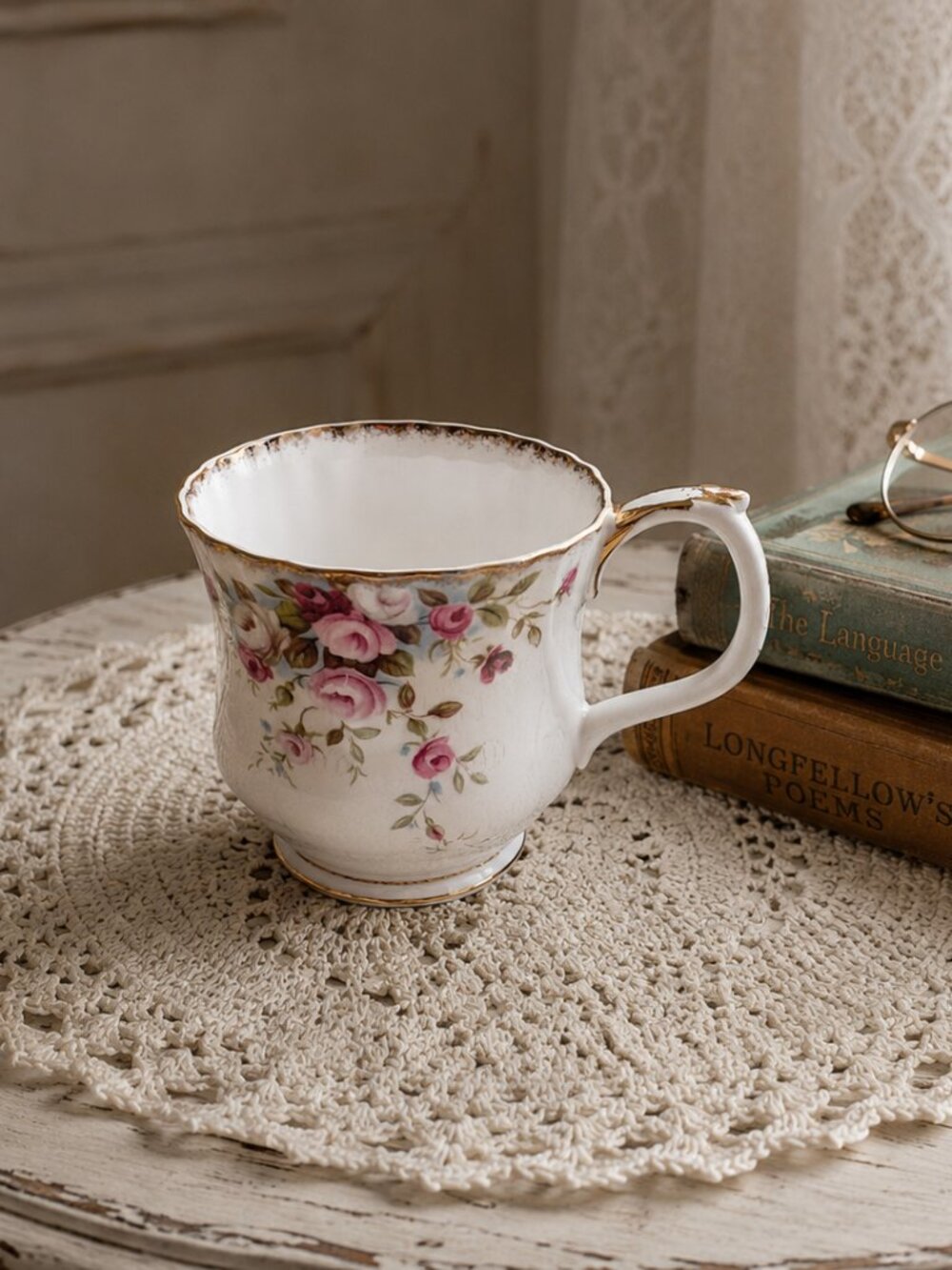 Royal Albert Cottage Garden Bone China Mug England Pink Rose Floral Coffee Tea C